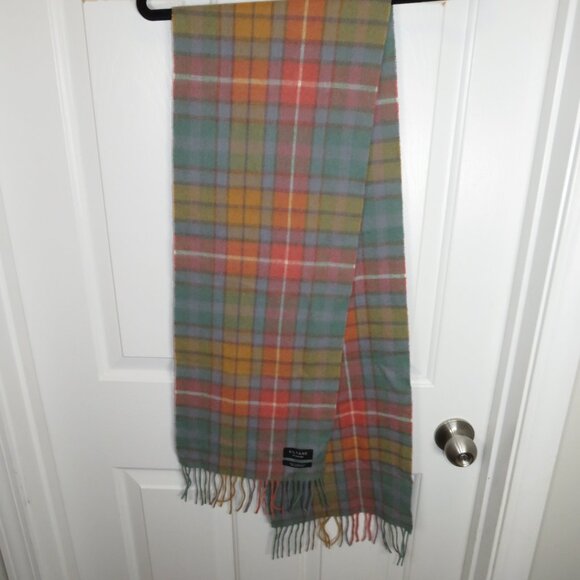 KILTANE Of Scotland 100% Lambswool Scarf Multi Plaid 61" X 10.25" Fringe Excelle - Picture 5 of 7